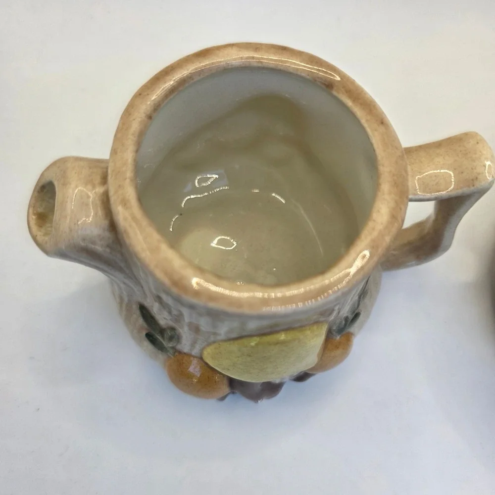 Vintage Arnel's Mushroom Ceramic Creamer and Sugar Bowl Set 1970s Retro Decor